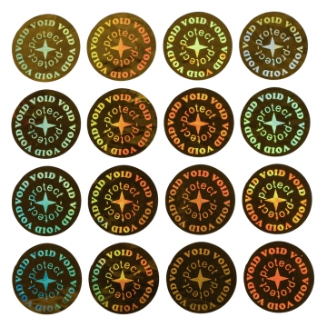 Rundhologramm – Aufschrift Protect, 11mm, golden