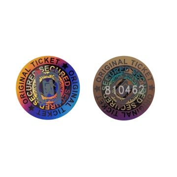 Hologrammaufkleber mit der Nummerierung für die Herstellung der Eintrittskarten, Karten und Armringen, 13mm, Ring
