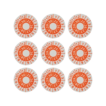 Kalibrierungsaufkleber 2024, 2025, 2026, 2027, 2028, 2029 orange 12mm