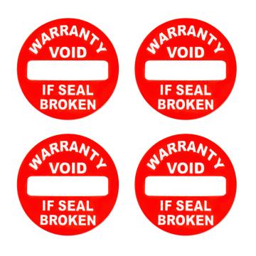 Vinylgarantieaufkleber Waranty VOID if seal broken – rot 20mm